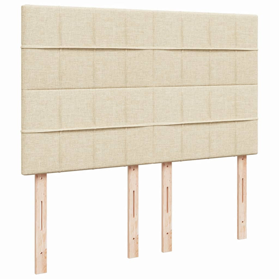 Boxspring met matras stof crèmekleurig 160x200 cm