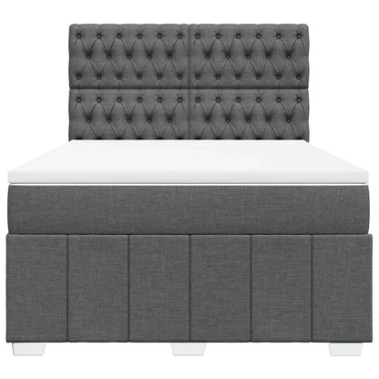 Boxspring met matras stof donkergrijs 160x200 cm