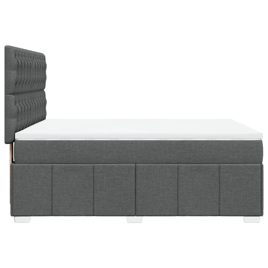 Boxspring met matras stof donkergrijs 160x200 cm