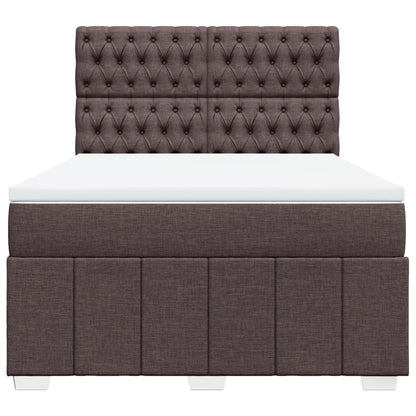 Boxspring met matras stof donkerbruin 160x200 cm
