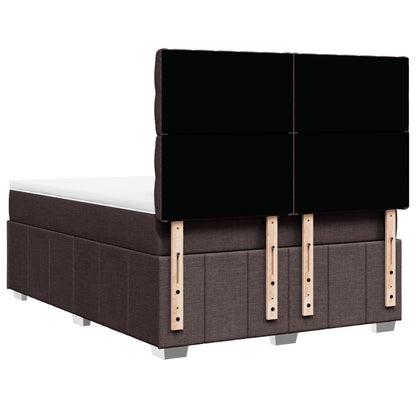Boxspring met matras stof donkerbruin 160x200 cm