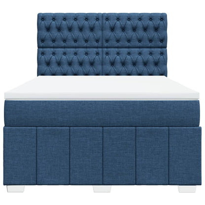 Boxspring met matras stof blauw 160x200 cm