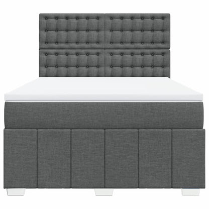 Boxspring met matras stof donkergrijs 160x200 cm