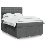 Boxspring bed 160x200 cm donkergrijs met matras