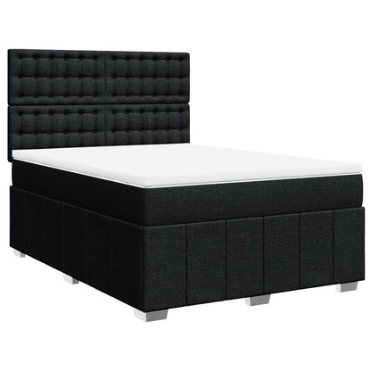 Boxspring met matras stof zwart 160x200 cm