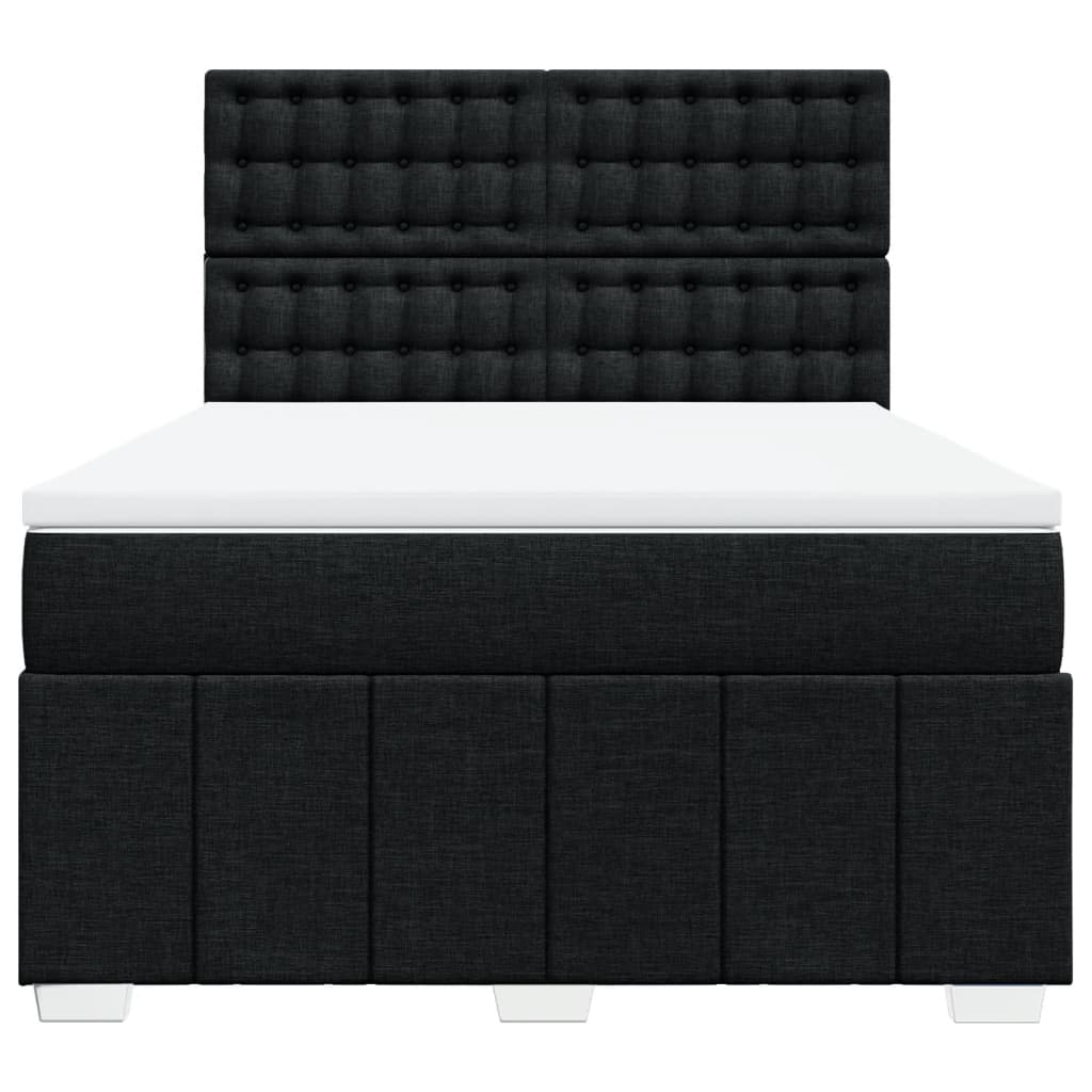 Boxspring met matras stof zwart 160x200 cm