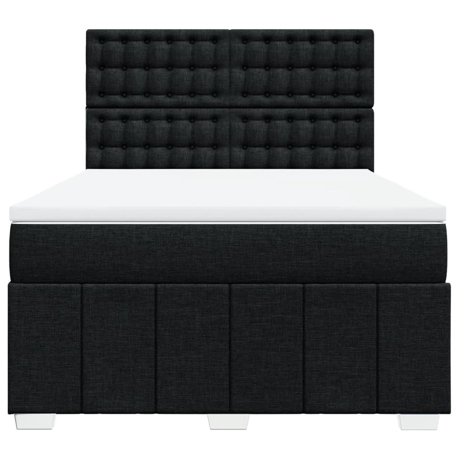 Boxspring met matras stof zwart 160x200 cm