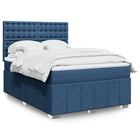 Boxspring met matras stof blauw 160x200 cm