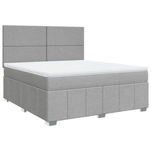 Boxspring met matras stof lichtgrijs 180x200 cm