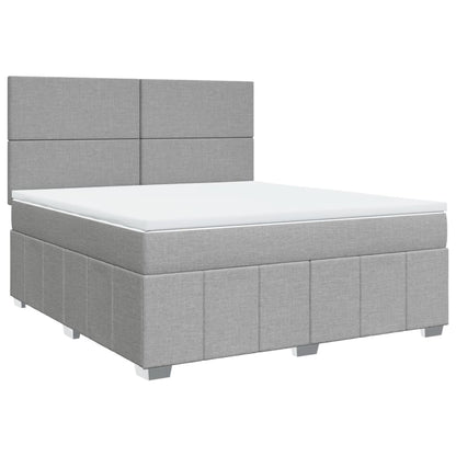 Boxspring met matras stof lichtgrijs 180x200 cm