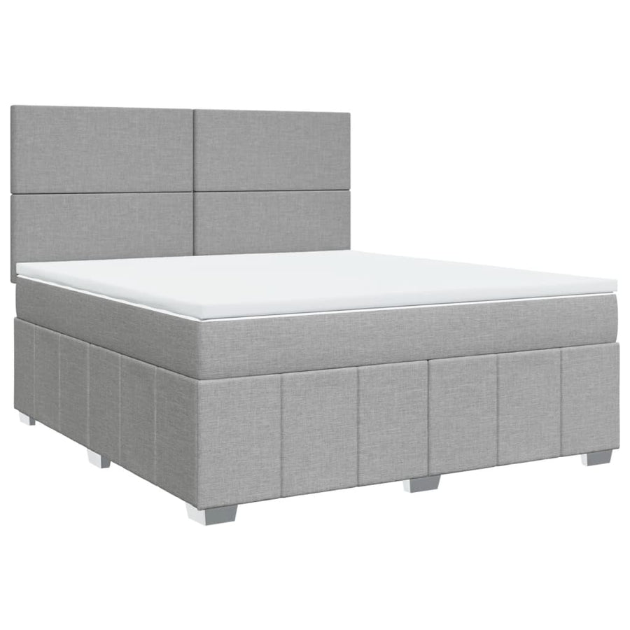 Boxspring met matras stof lichtgrijs 180x200 cm
