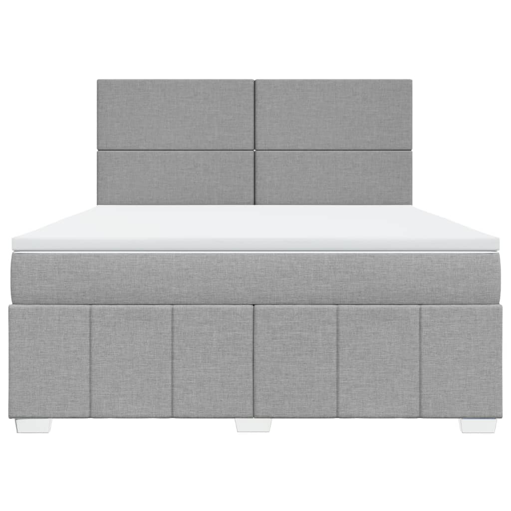 Boxspring met matras stof lichtgrijs 180x200 cm