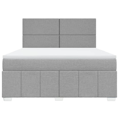 Boxspring met matras stof lichtgrijs 180x200 cm
