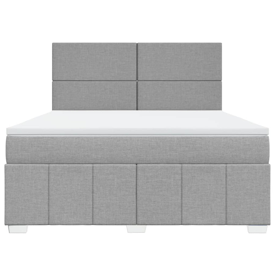 Boxspring met matras stof lichtgrijs 180x200 cm
