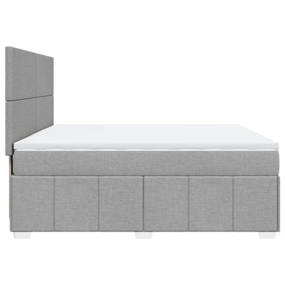 Boxspring met matras stof lichtgrijs 180x200 cm