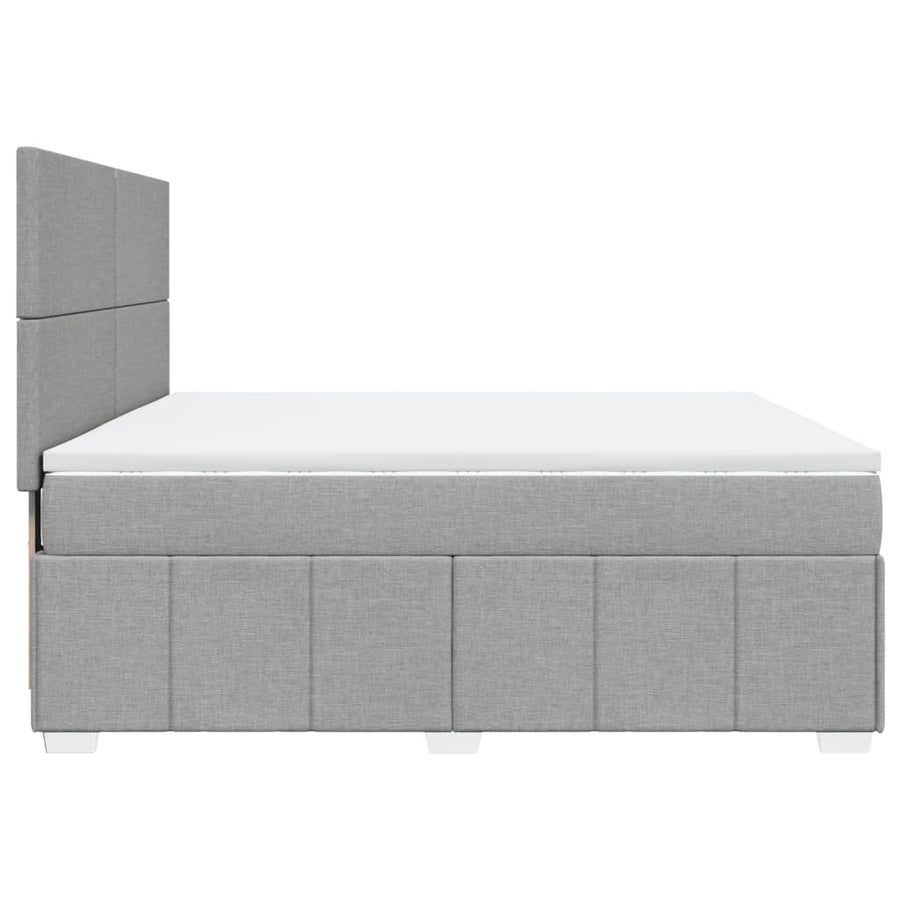 Boxspring met matras stof lichtgrijs 180x200 cm