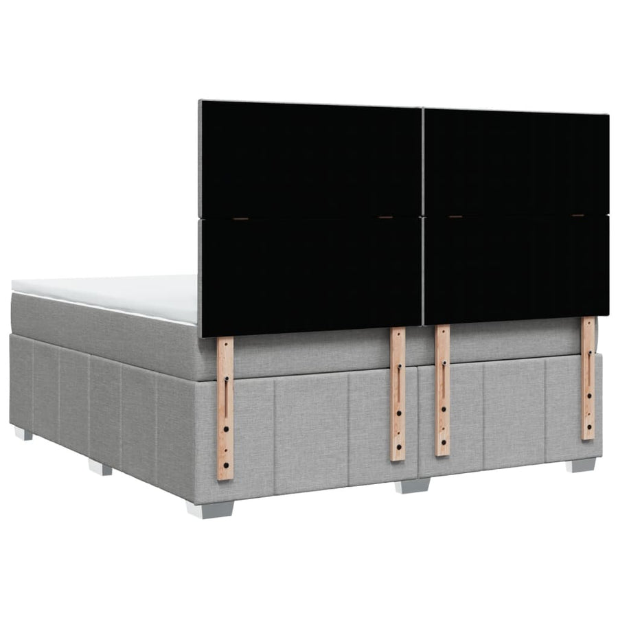 Boxspring met matras stof lichtgrijs 180x200 cm