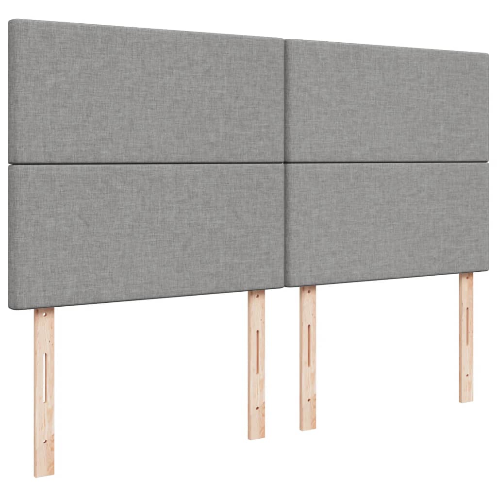 Boxspring met matras stof lichtgrijs 180x200 cm