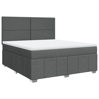 Boxspring met matras stof donkergrijs 180x200 cm