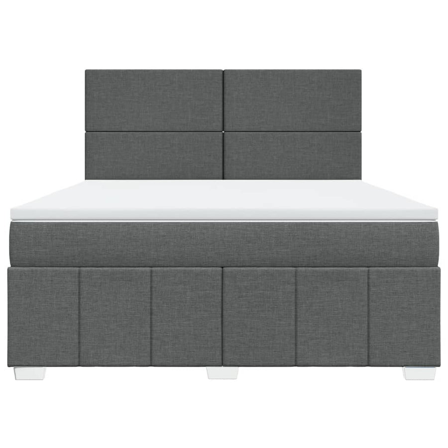 Boxspring met matras stof donkergrijs 180x200 cm