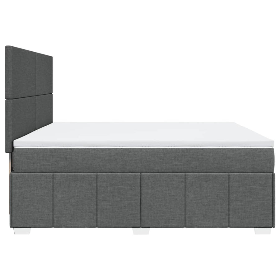 Boxspring met matras stof donkergrijs 180x200 cm