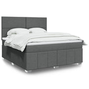 Boxspring met matras 180x200 cm donkergrijs