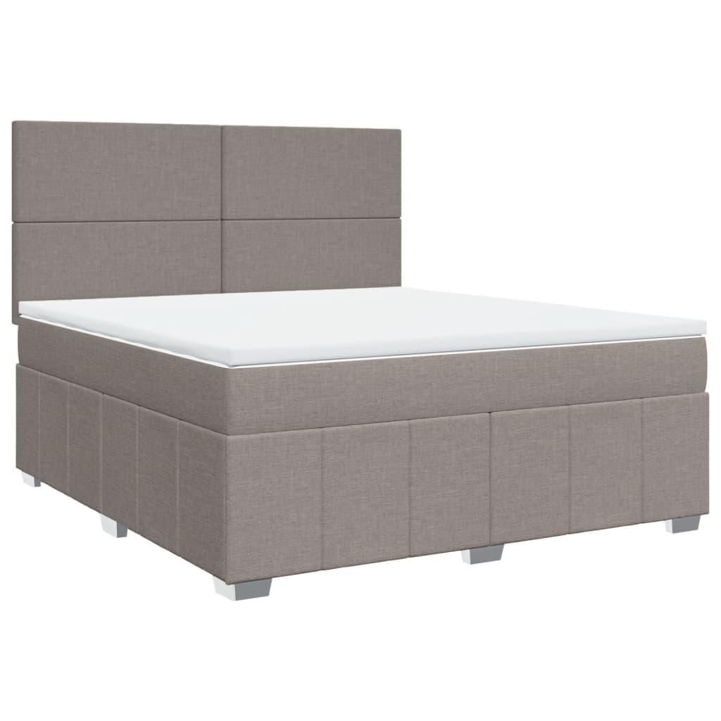 Boxspring met matras stof taupe 180x200 cm