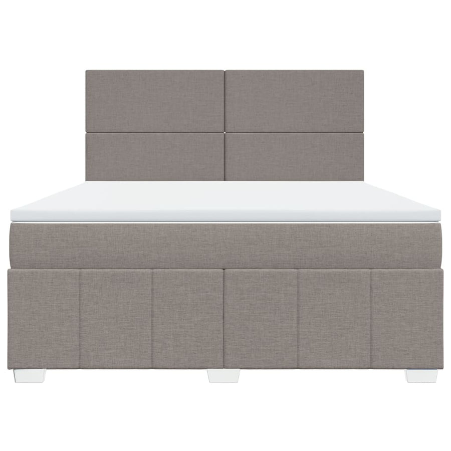Boxspring met matras stof taupe 180x200 cm