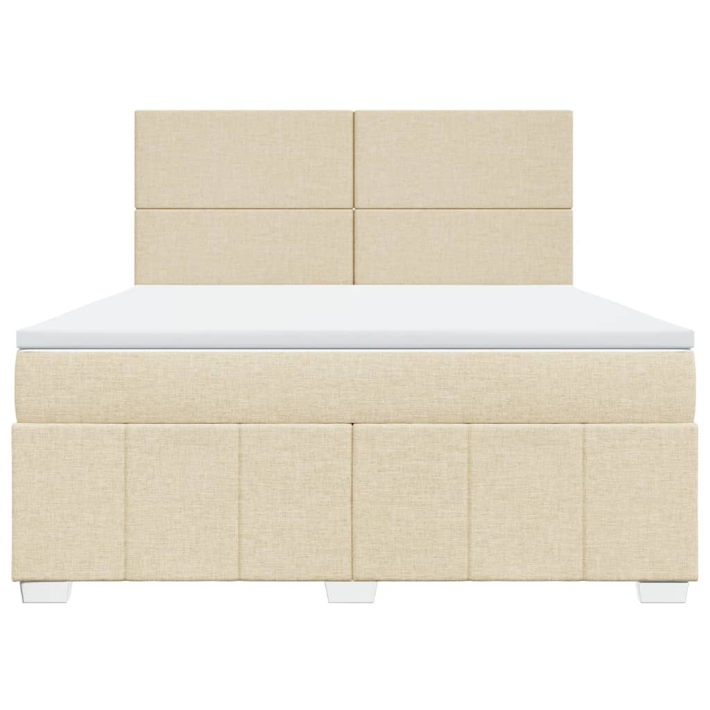 Boxspring met matras stof crèmekleurig 180x200 cm