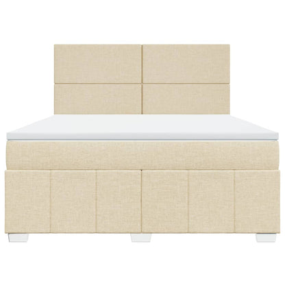 Boxspring met matras stof crèmekleurig 180x200 cm