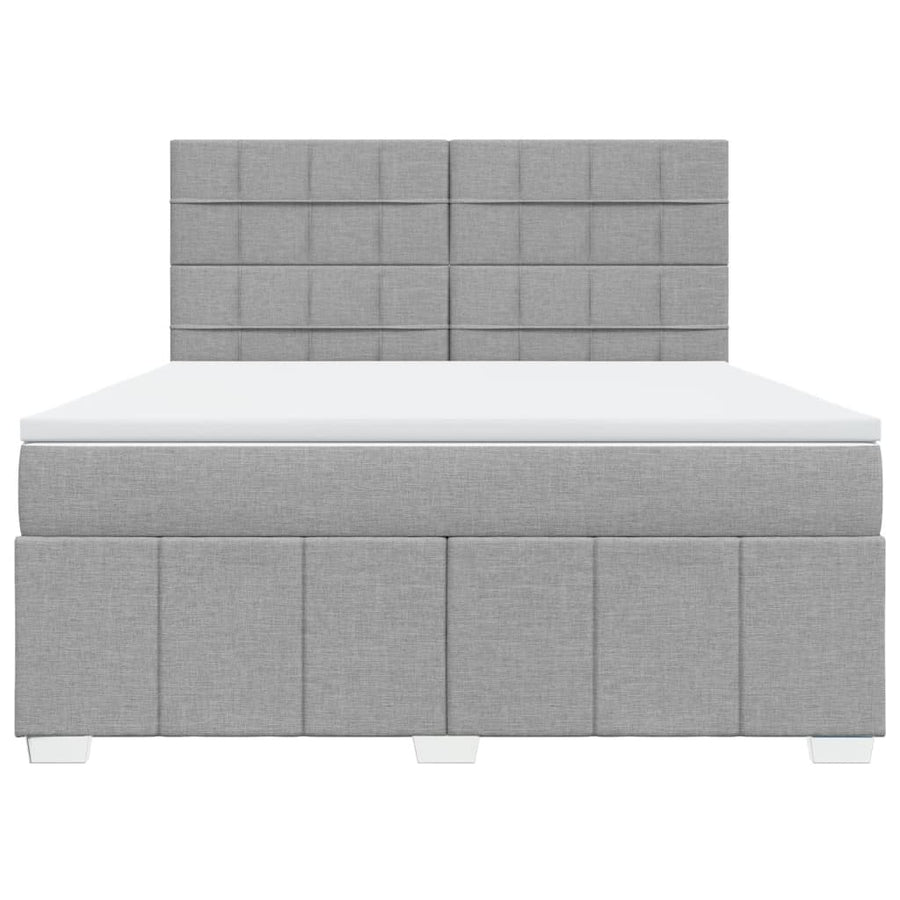 Boxspring met matras stof lichtgrijs 180x200 cm