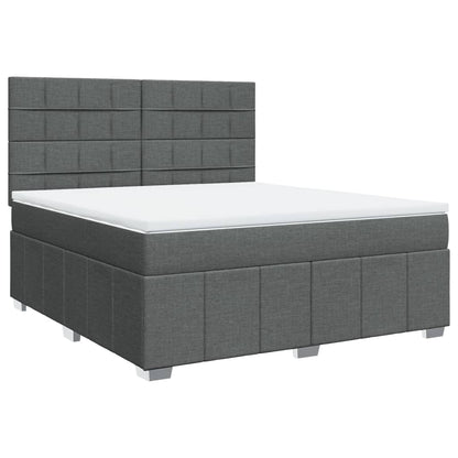 Boxspring met matras stof donkergrijs 180x200 cm