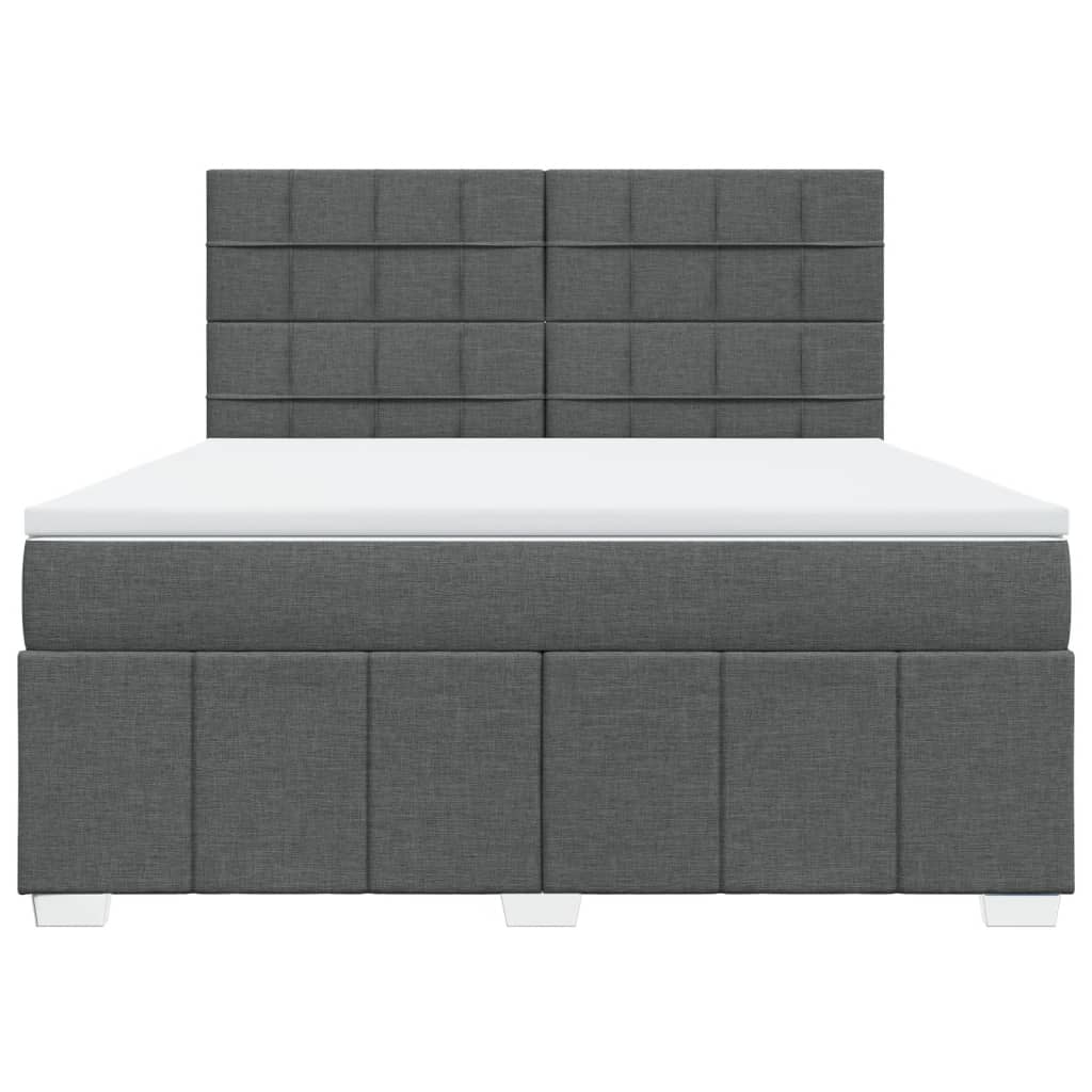Boxspring met matras stof donkergrijs 180x200 cm