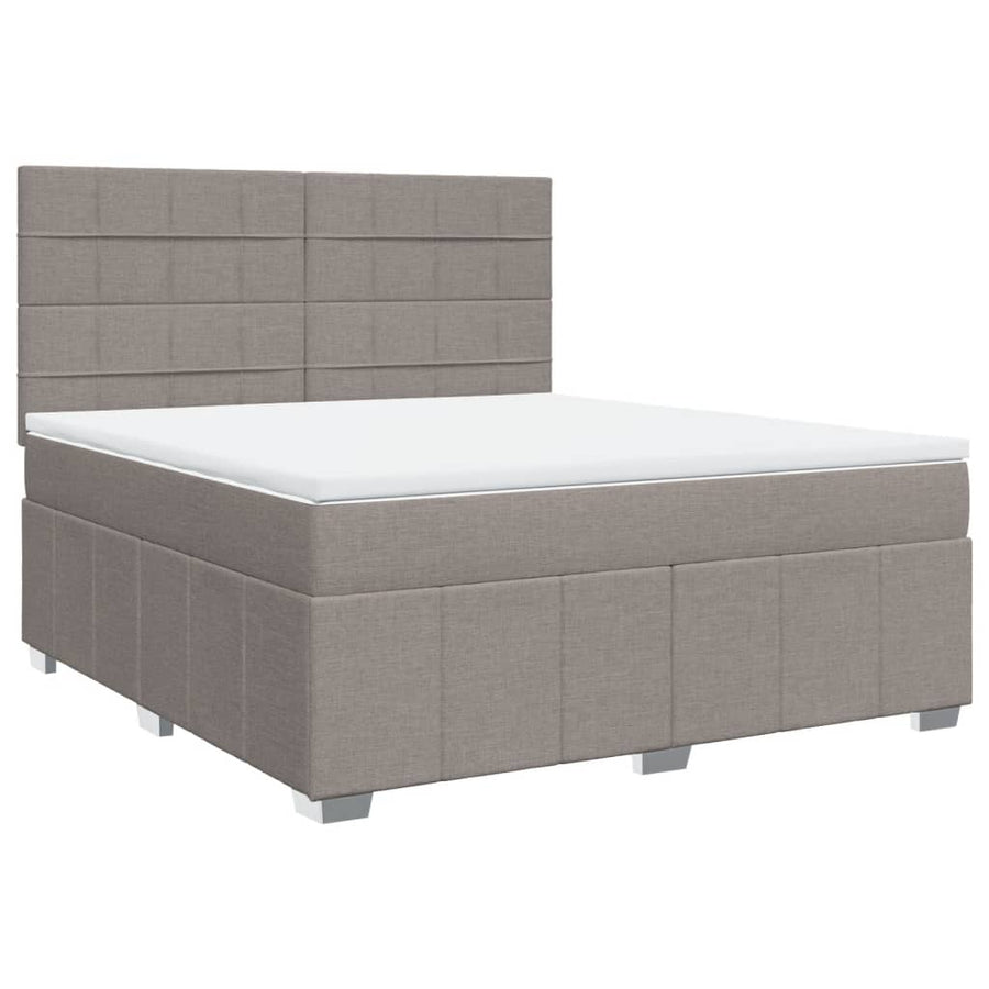 Boxspring met matras stof taupe 180x200 cm