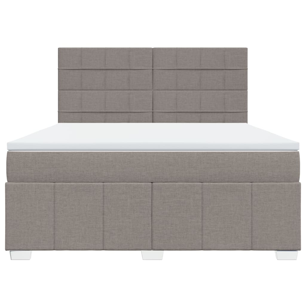 Boxspring met matras stof taupe 180x200 cm