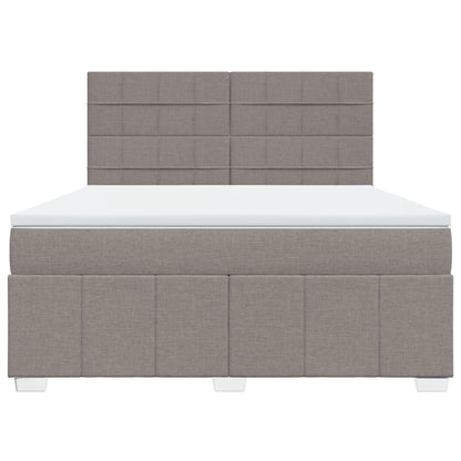 Boxspring met matras stof taupe 180x200 cm