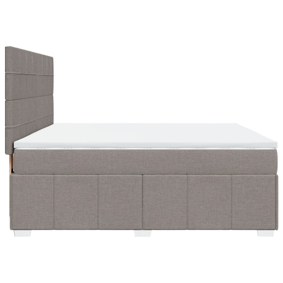 Boxspring met matras stof taupe 180x200 cm