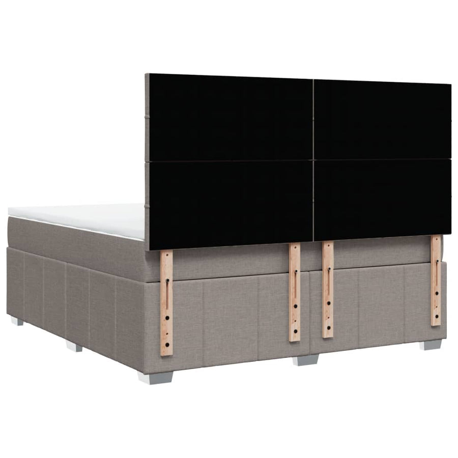 Boxspring met matras stof taupe 180x200 cm