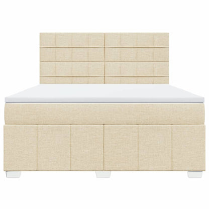 Boxspring met matras stof crèmekleurig 180x200 cm