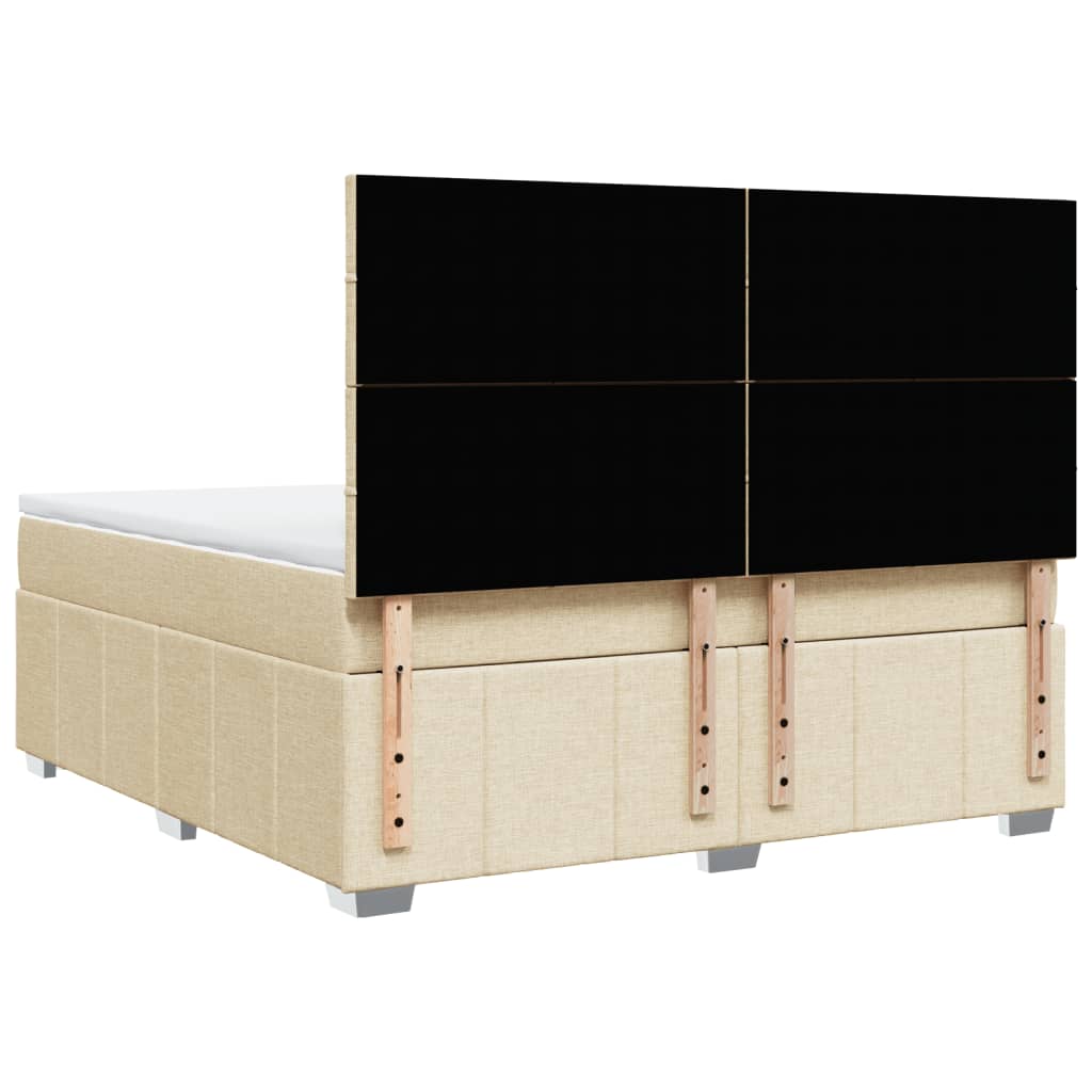 Boxspring met matras stof crèmekleurig 180x200 cm
