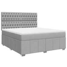 Boxspring met matras stof lichtgrijs 180x200 cm