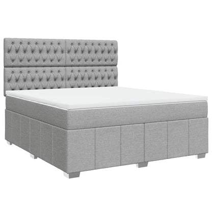 Boxspring met matras stof lichtgrijs 180x200 cm