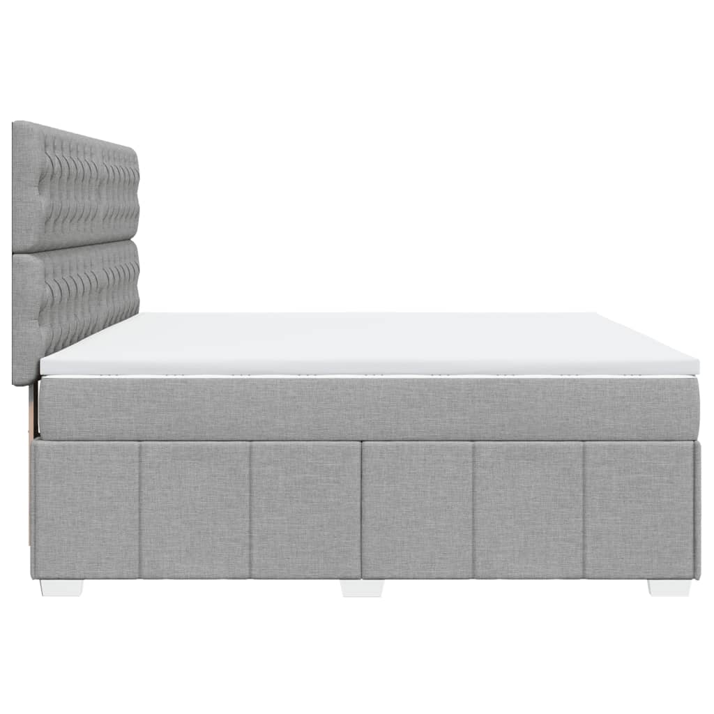 Boxspring met matras stof lichtgrijs 180x200 cm