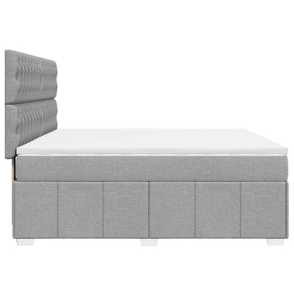 Boxspring met matras stof lichtgrijs 180x200 cm