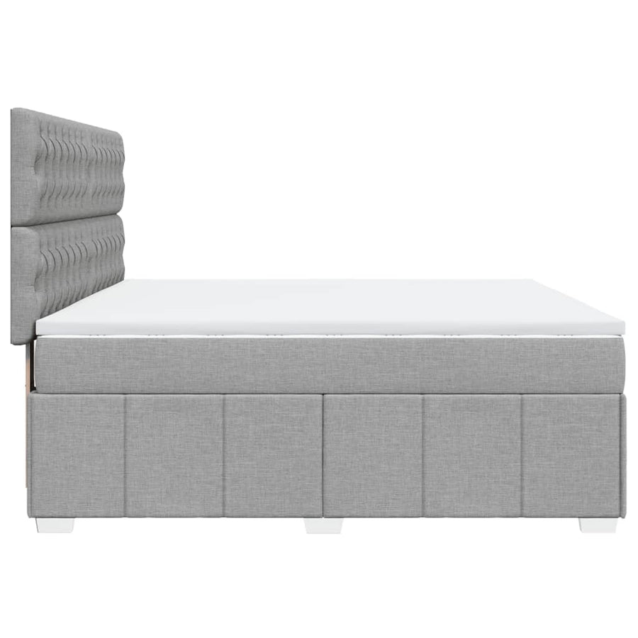 Boxspring met matras stof lichtgrijs 180x200 cm