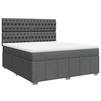 Boxspring met matras stof donkergrijs 180x200 cm