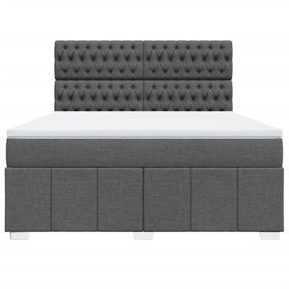 Boxspring met matras stof donkergrijs 180x200 cm