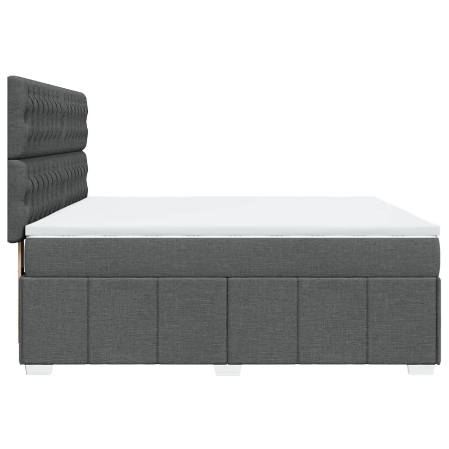 Boxspring met matras stof donkergrijs 180x200 cm