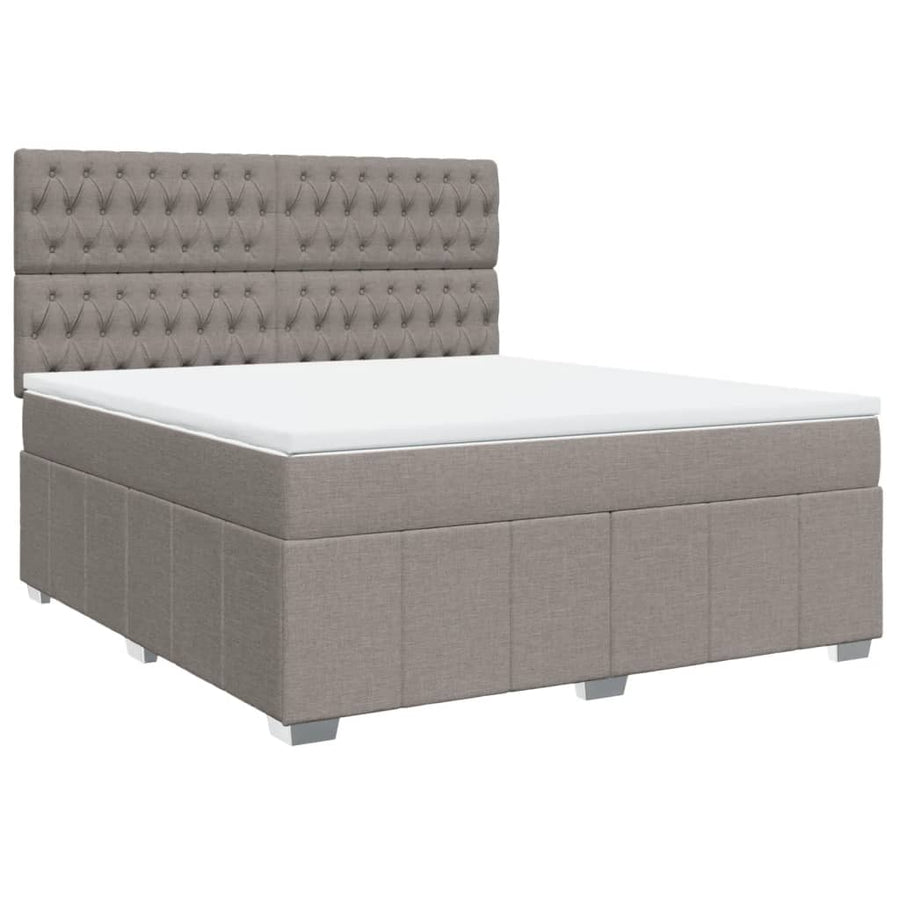 Boxspring met matras stof taupe 180x200 cm