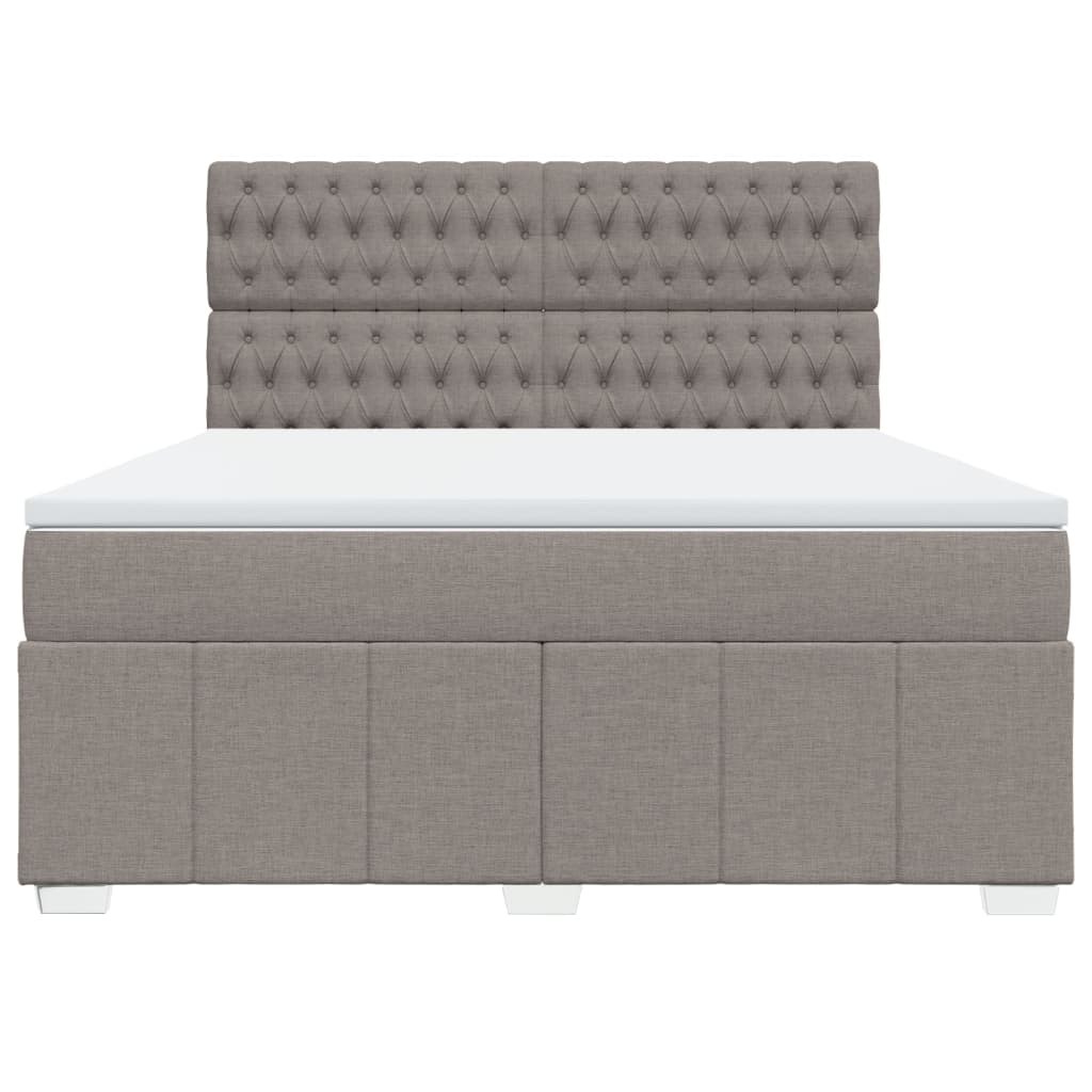 Boxspring met matras stof taupe 180x200 cm